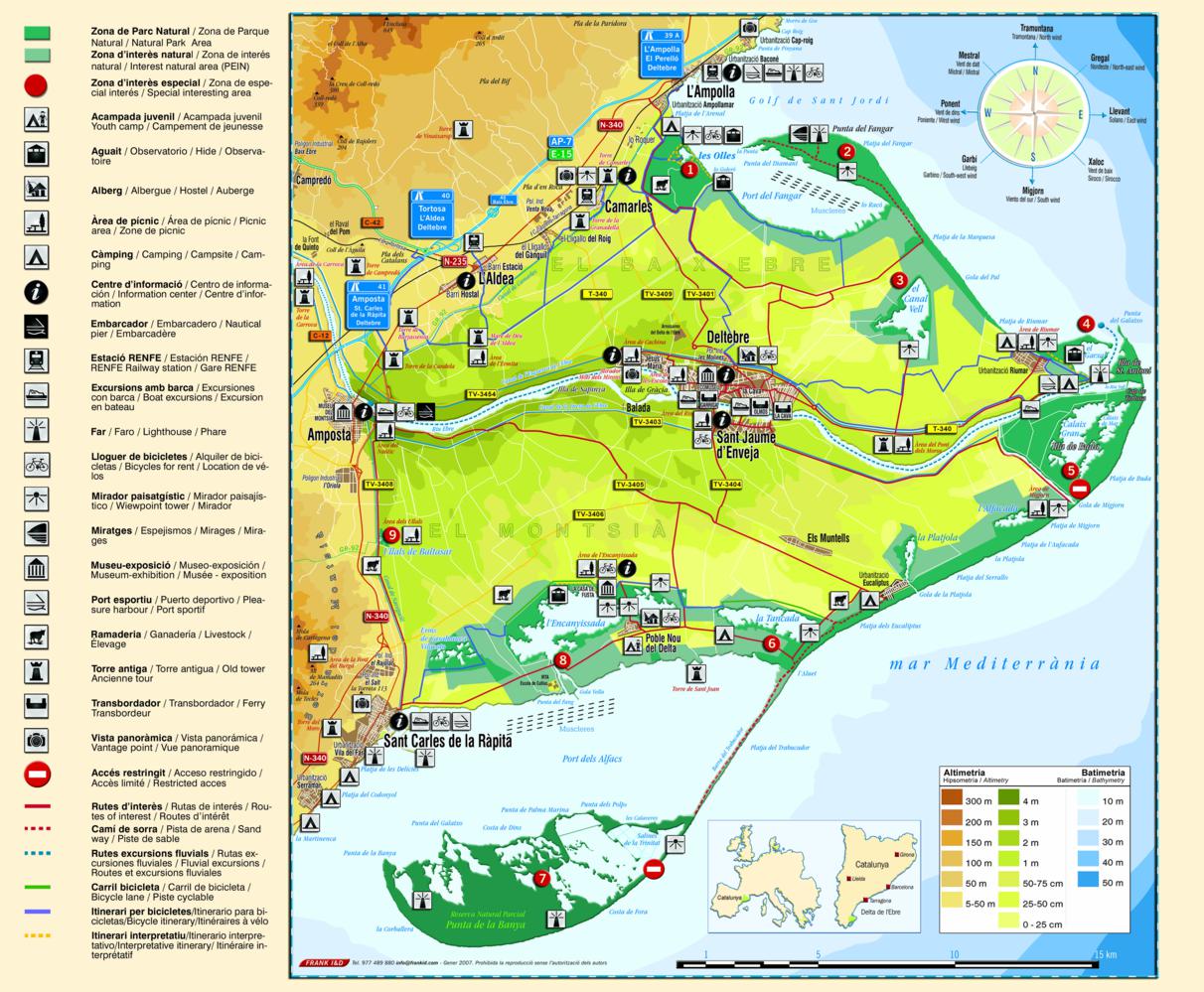 mapa turístic del Delta de l'Ebre